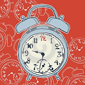 Hand drawn clockÃ¢â¬â stock illustration Flat designÃ¢â¬â stock illustration photo